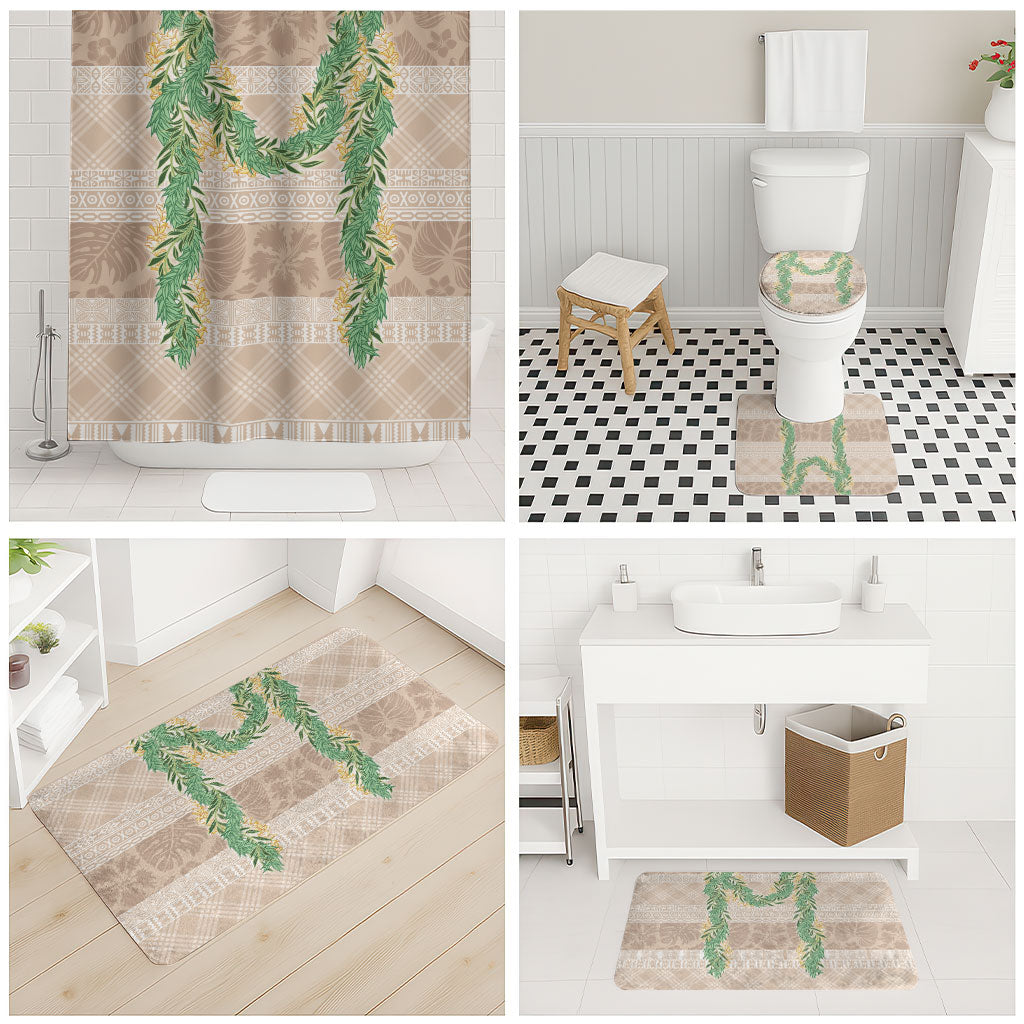 Hawai'i Paniolo Maile Twisted Lei Bathroom Set Almond Brown LT7 - Polynesian Pride