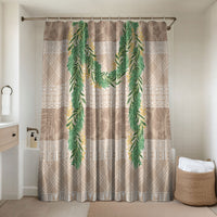 Hawai'i Paniolo Maile Twisted Lei Bathroom Set Almond Brown LT7 Shower Curtain Only Brown - Polynesian Pride