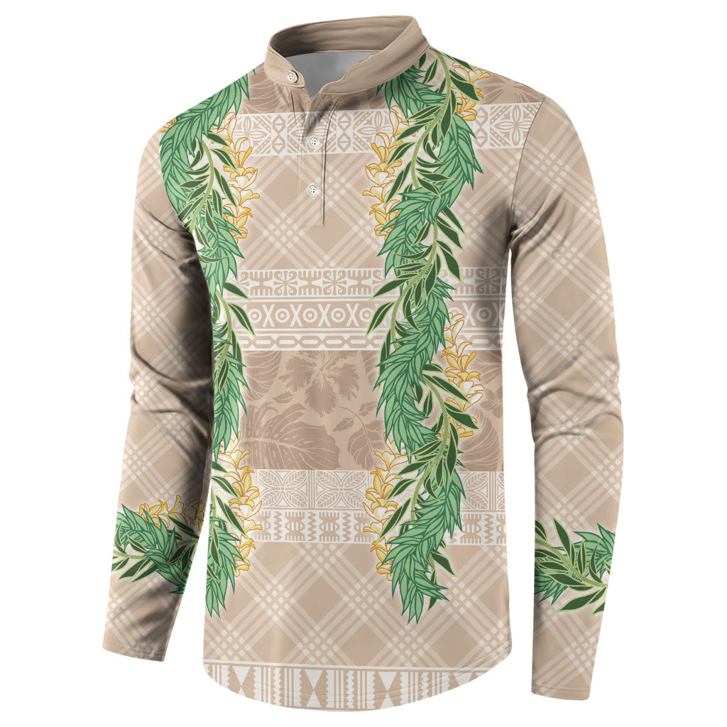 Hawai'i Paniolo Maile Twisted Lei Button Sweatshirt Almond Brown LT7 - Polynesian Pride
