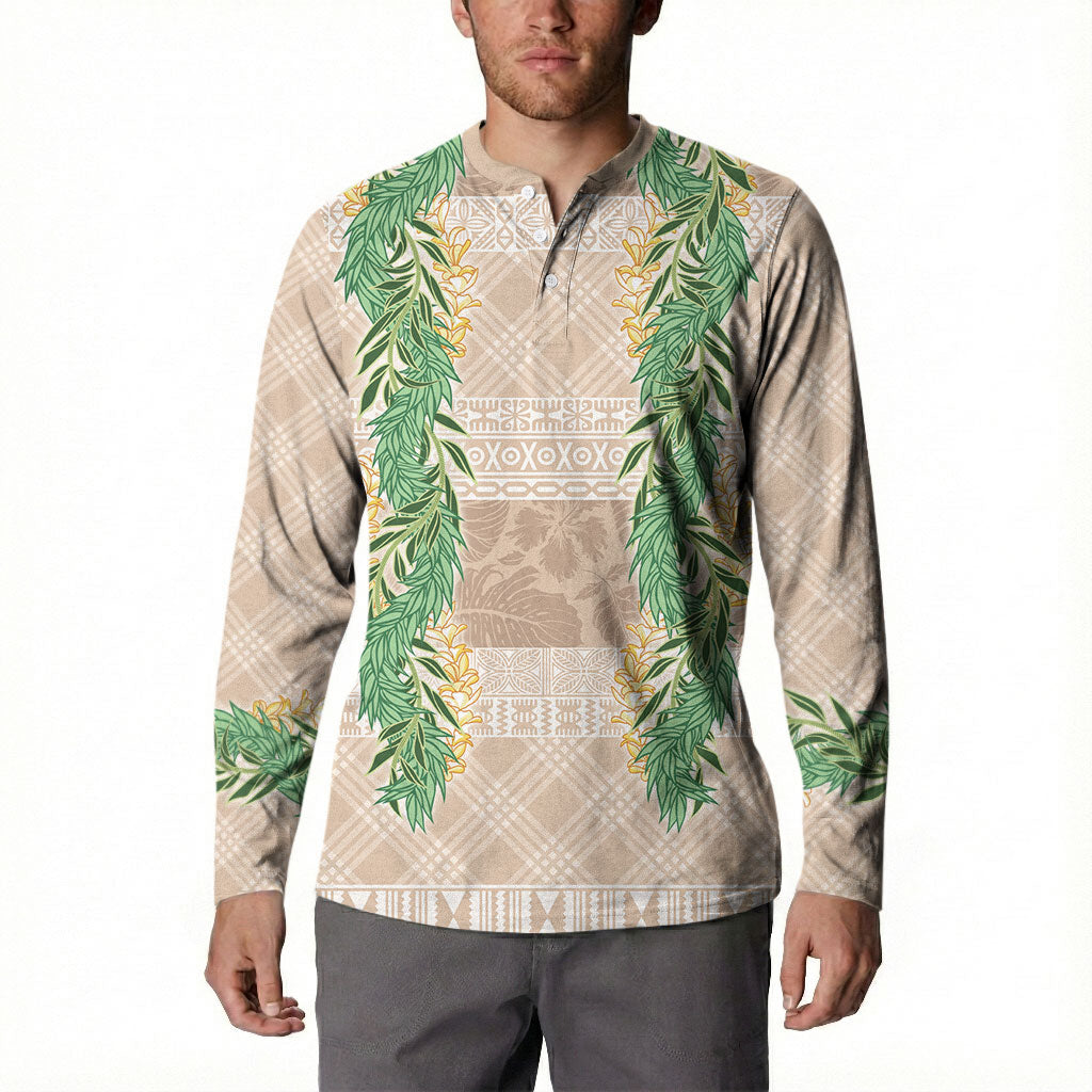 Hawai'i Paniolo Maile Twisted Lei Button Sweatshirt Almond Brown LT7 - Polynesian Pride