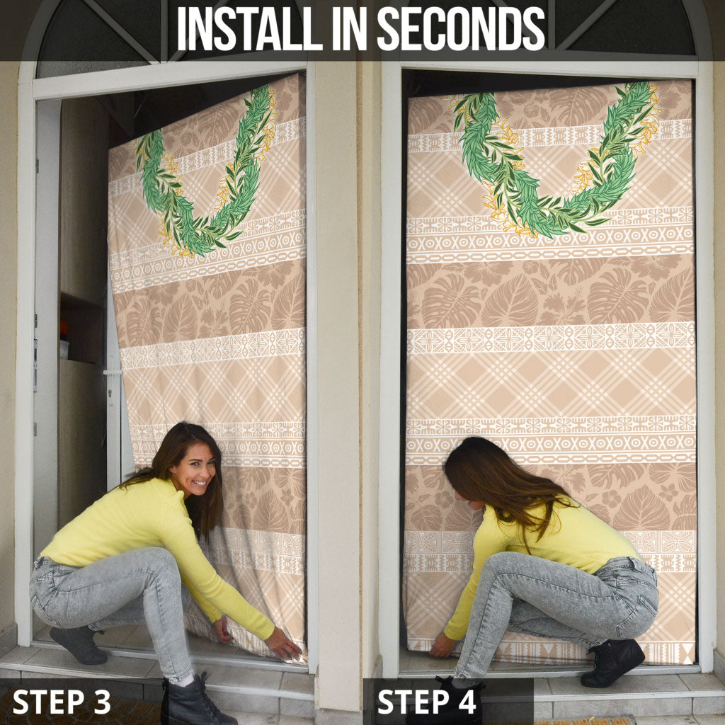 Hawai'i Paniolo Maile Twisted Lei Door Cover Almond Brown LT7 - Polynesian Pride