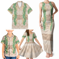 Hawai'i Paniolo Maile Twisted Lei Family Matching Tank Maxi Dress and Hawaiian Shirt Almond Brown LT7 - Polynesian Pride