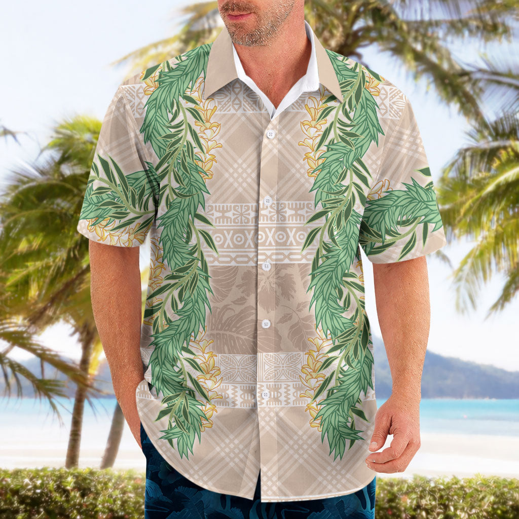 Hawai'i Paniolo Maile Twisted Lei Hawaiian Shirt Almond Brown LT7 - Polynesian Pride