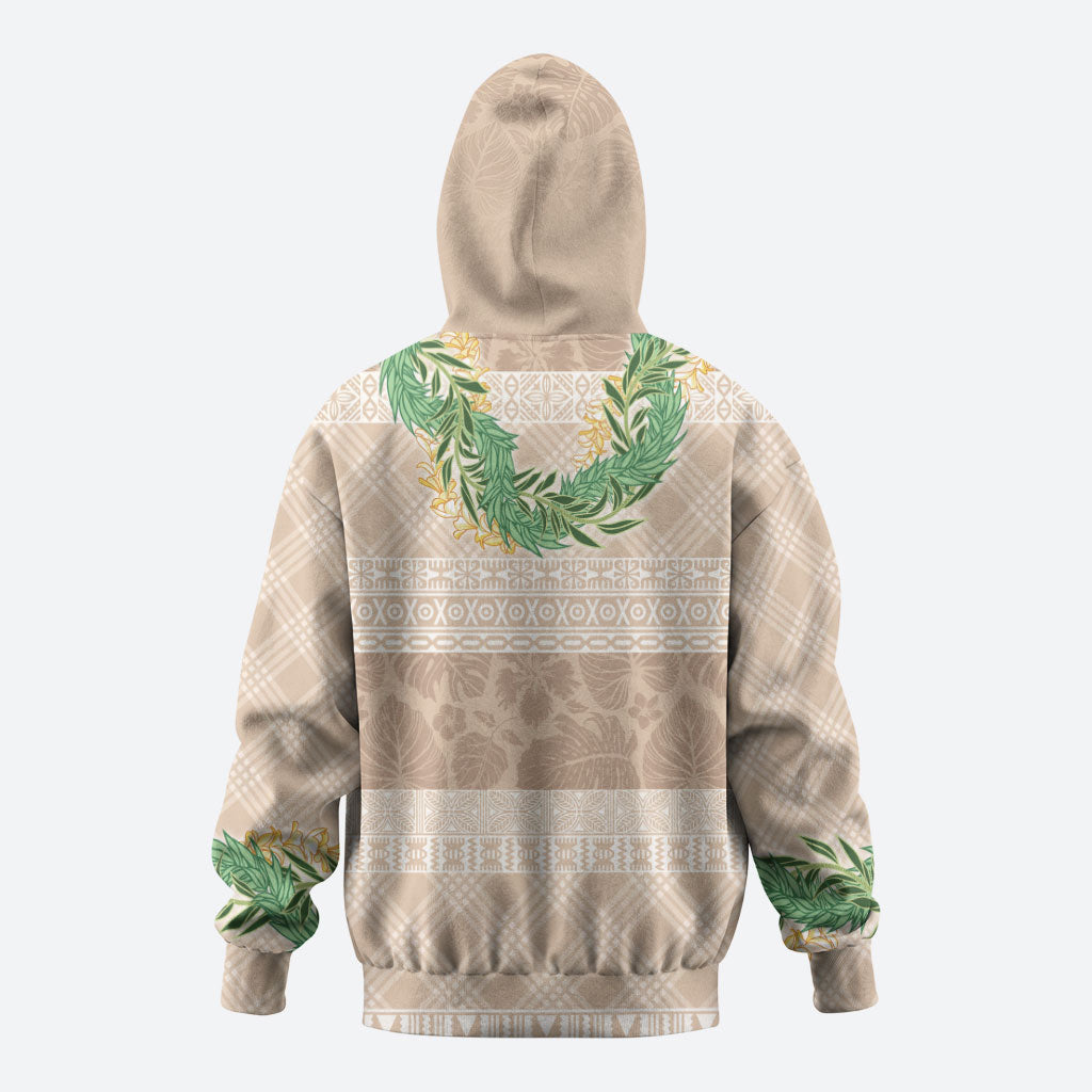 Hawai'i Paniolo Maile Twisted Lei Hoodie Almond Brown LT7 - Polynesian Pride