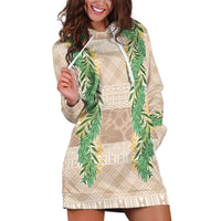 Hawai'i Paniolo Maile Twisted Lei Hoodie Dress Almond Brown LT7 Brown - Polynesian Pride