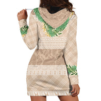Hawai'i Paniolo Maile Twisted Lei Hoodie Dress Almond Brown LT7 - Polynesian Pride
