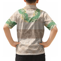 Hawai'i Paniolo Maile Twisted Lei Kid Hawaiian Shirt Almond Brown LT7 - Polynesian Pride