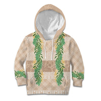 Hawai'i Paniolo Maile Twisted Lei Kid Hoodie Almond Brown LT7 Hoodie Brown - Polynesian Pride