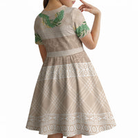 Hawai'i Paniolo Maile Twisted Lei Kid Short Sleeve Dress Almond Brown LT7 - Polynesian Pride