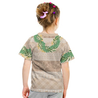 Hawai'i Paniolo Maile Twisted Lei Kid T Shirt Almond Brown LT7 - Polynesian Pride