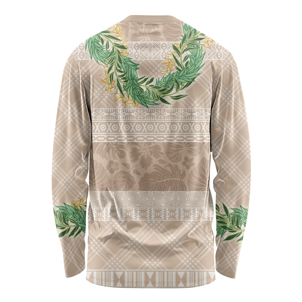 Hawai'i Paniolo Maile Twisted Lei Long Sleeve Shirt Almond Brown LT7 - Polynesian Pride