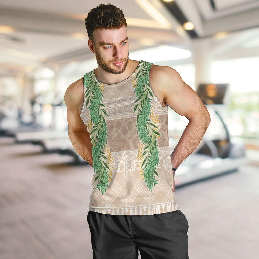 Hawai'i Paniolo Maile Twisted Lei Men Tank Top Almond Brown