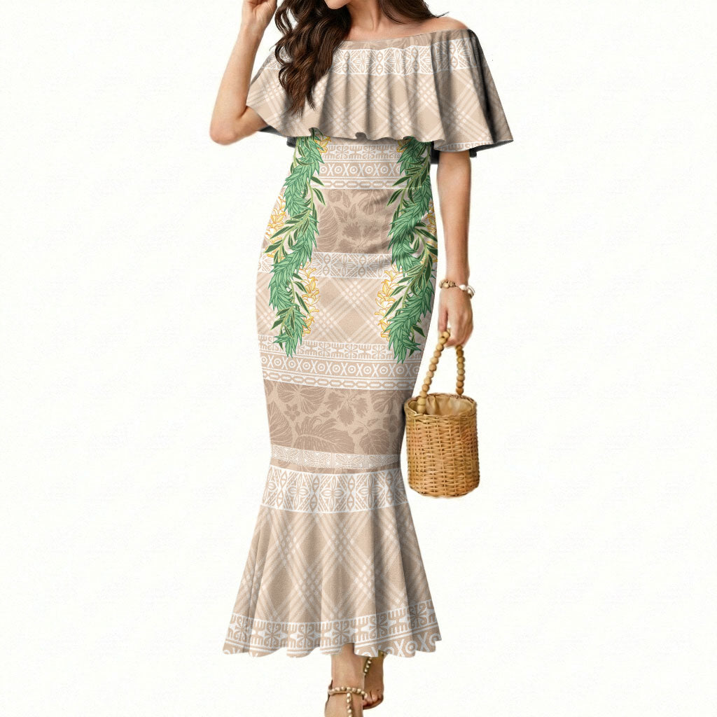 Hawai'i Paniolo Maile Twisted Lei Mermaid Dress Almond Brown LT7 Women Brown - Polynesian Pride