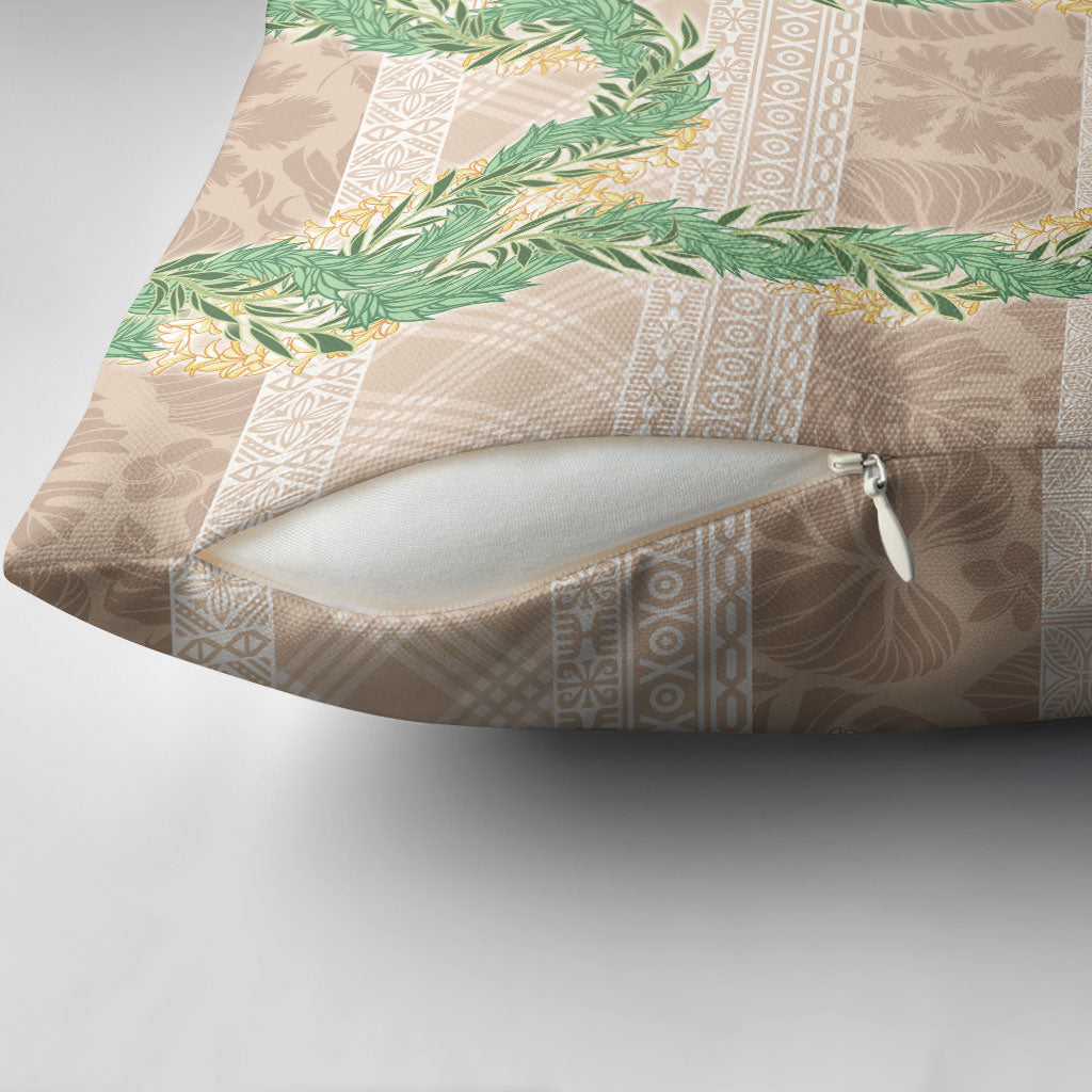 Hawai'i Paniolo Maile Twisted Lei Pillow Cover Almond Brown LT7 - Polynesian Pride