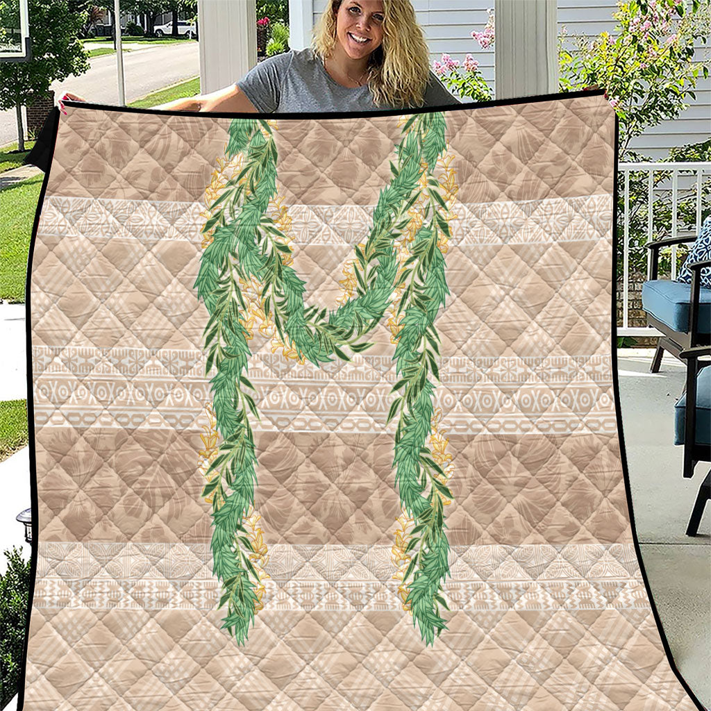Hawai'i Paniolo Maile Twisted Lei Quilt Almond Brown LT7 Brown - Polynesian Pride