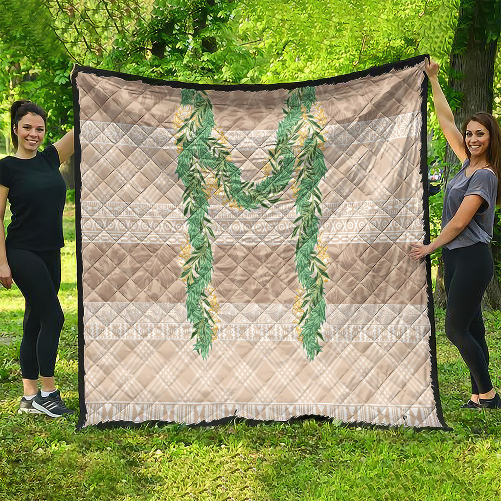 Hawai'i Paniolo Maile Twisted Lei Quilt Almond Brown LT7 - Polynesian Pride