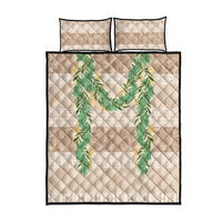 Hawai'i Paniolo Maile Twisted Lei Quilt Bed Set Almond Brown LT7 - Polynesian Pride