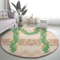 Hawai'i Paniolo Maile Twisted Lei Round Carpet Almond Brown LT7 - Polynesian Pride