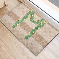 Hawai'i Paniolo Maile Twisted Lei Rubber Doormat Almond Brown LT7 - Polynesian Pride
