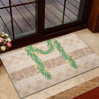 Hawai'i Paniolo Maile Twisted Lei Rubber Doormat Almond Brown LT7 - Polynesian Pride