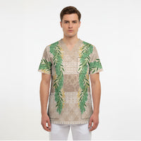 Hawai'i Paniolo Maile Twisted Lei Scrub Top Almond Brown LT7 - Polynesian Pride