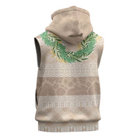 Hawai'i Paniolo Maile Twisted Lei Sleeveless Hoodie Almond Brown LT7 - Polynesian Pride