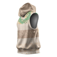 Hawai'i Paniolo Maile Twisted Lei Sleeveless Hoodie Almond Brown LT7 - Polynesian Pride