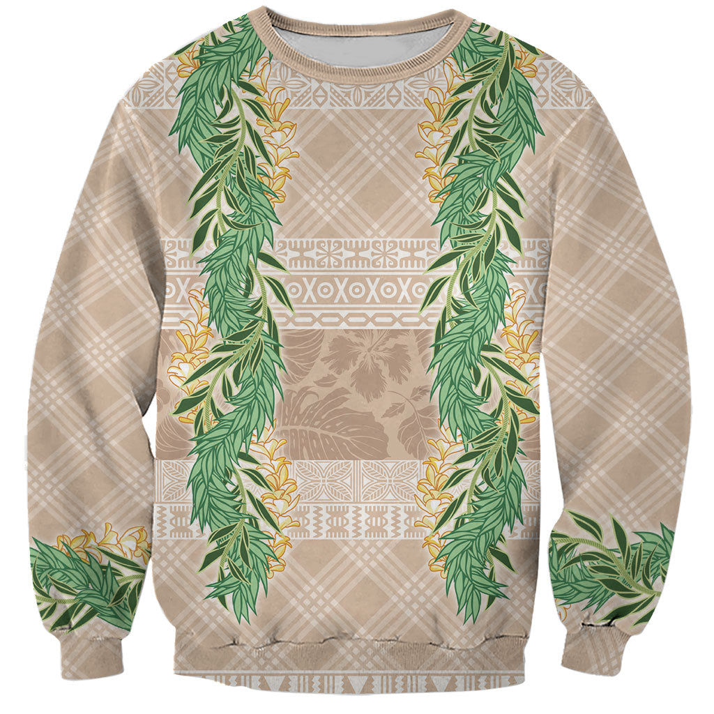 Hawai'i Paniolo Maile Twisted Lei Sweatshirt Almond Brown LT7 Unisex Brown - Polynesian Pride