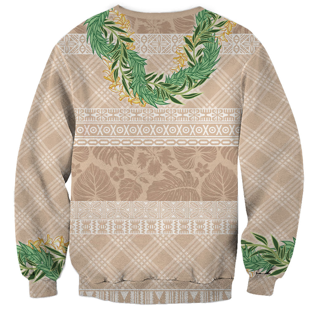 Hawai'i Paniolo Maile Twisted Lei Sweatshirt Almond Brown LT7 - Polynesian Pride