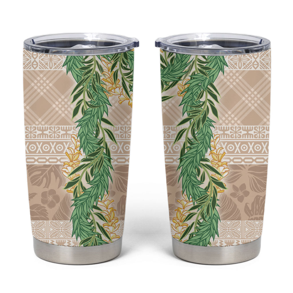 Hawai'i Paniolo Maile Twisted Lei Tumbler Cup Almond Brown LT7 Brown - Polynesian Pride