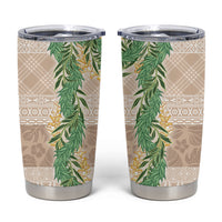 Hawai'i Paniolo Maile Twisted Lei Tumbler Cup Almond Brown LT7 Brown - Polynesian Pride
