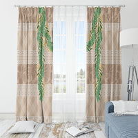 Hawai'i Paniolo Maile Twisted Lei Window Curtain Almond Brown LT7 - Polynesian Pride