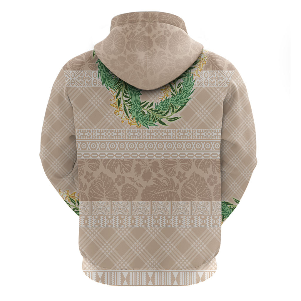 Hawai'i Paniolo Maile Twisted Lei Zip Hoodie Almond Brown LT7 - Polynesian Pride