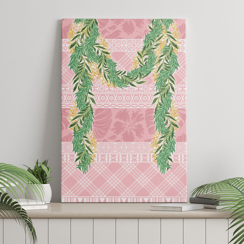 Hawai'i Paniolo Maile Twisted Lei Canvas Wall Art Dusty Rose LT7 - Polynesian Pride