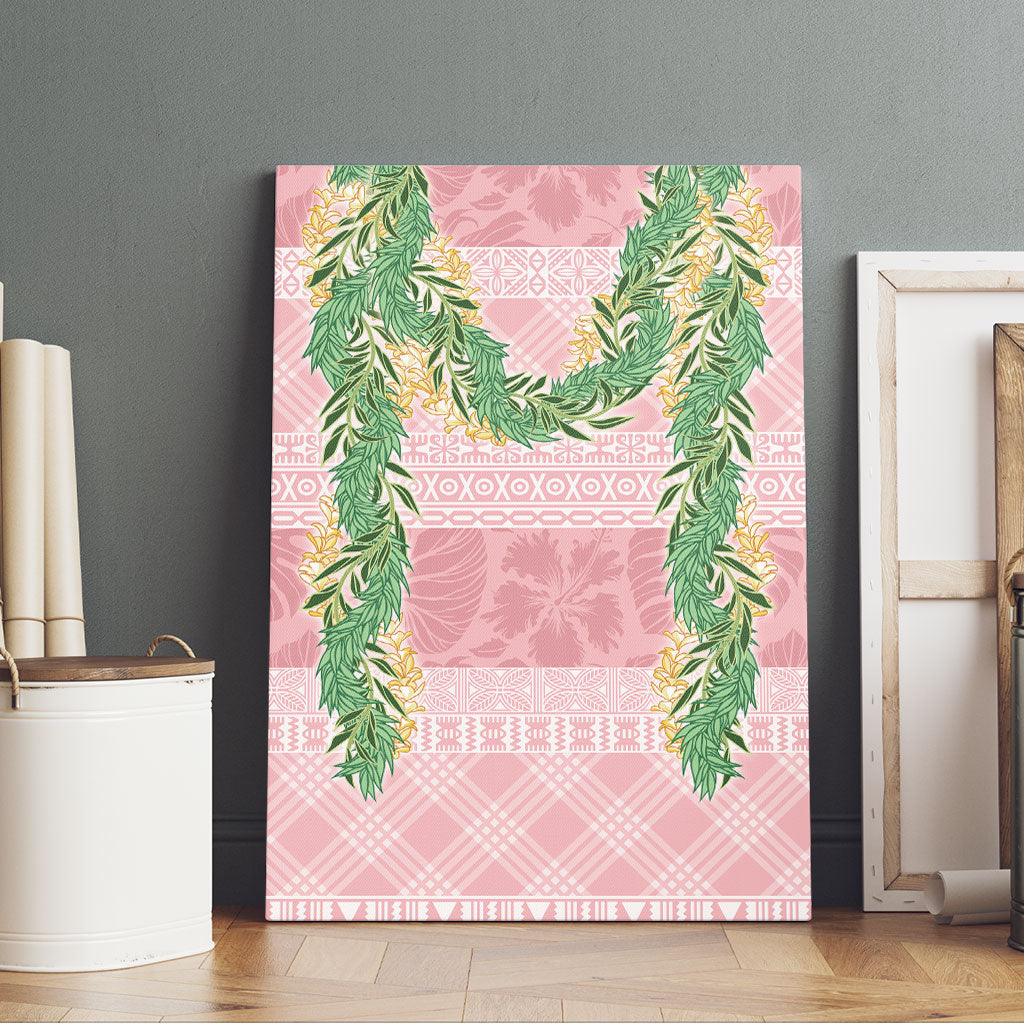 Hawai'i Paniolo Maile Twisted Lei Canvas Wall Art Dusty Rose LT7 - Polynesian Pride