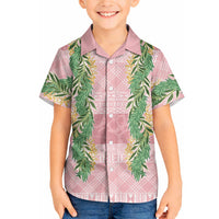 Hawai'i Paniolo Maile Twisted Lei Hawaiian Shirt Dusty Rose LT7 - Polynesian Pride