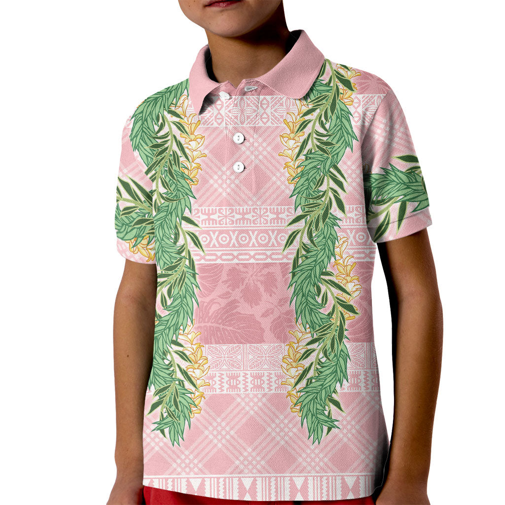 Hawai'i Paniolo Maile Twisted Lei Kid Polo Shirt Dusty Rose LT7 Kid Dusty Rose - Polynesian Pride