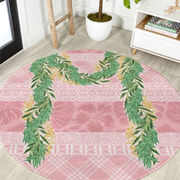 Hawai'i Paniolo Maile Twisted Lei Round Carpet Dusty Rose LT7 Dusty Rose - Polynesian Pride