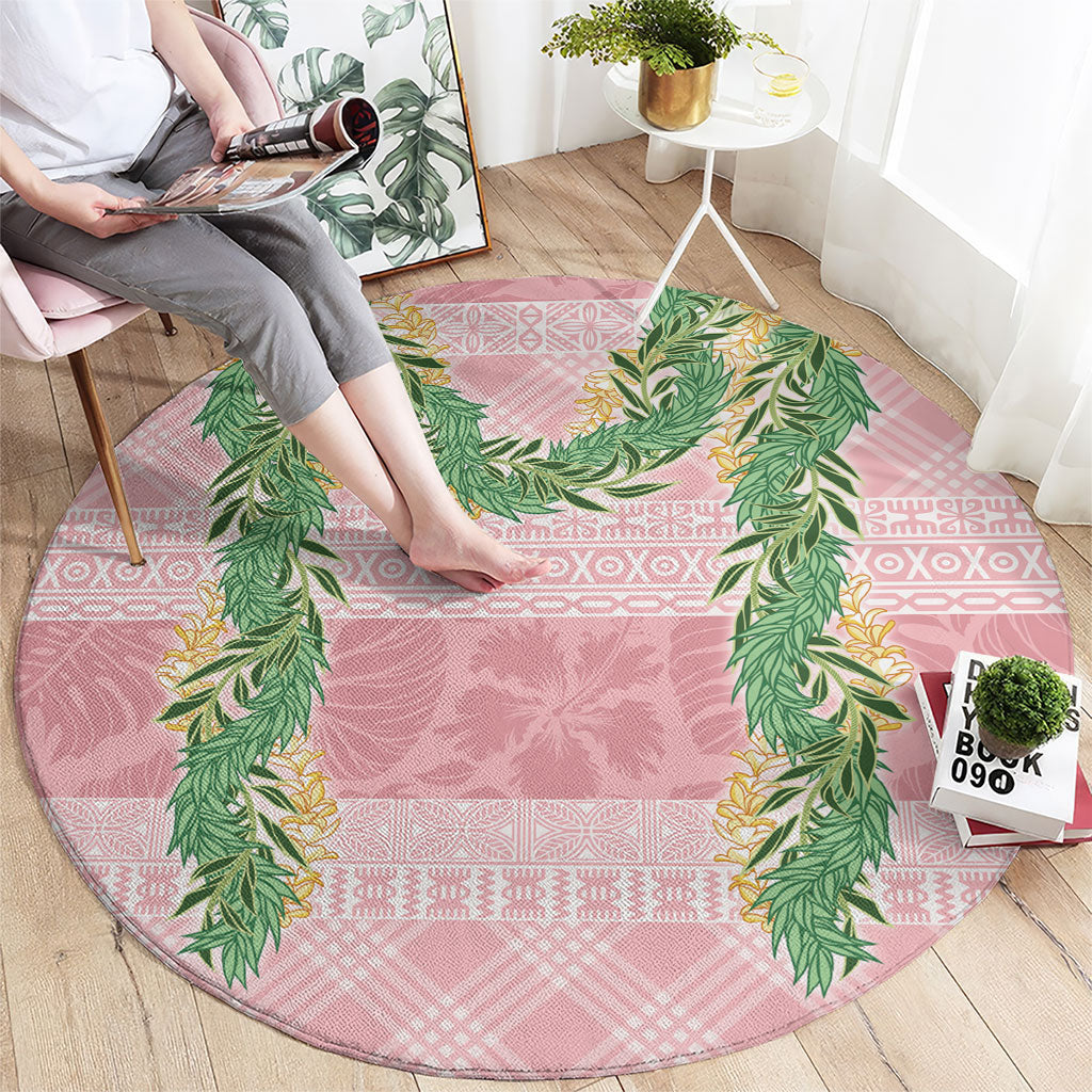 Hawai'i Paniolo Maile Twisted Lei Round Carpet Dusty Rose LT7 - Polynesian Pride