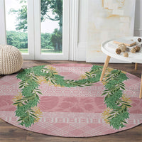 Hawai'i Paniolo Maile Twisted Lei Round Carpet Dusty Rose LT7 - Polynesian Pride