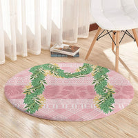 Hawai'i Paniolo Maile Twisted Lei Round Carpet Dusty Rose LT7 - Polynesian Pride