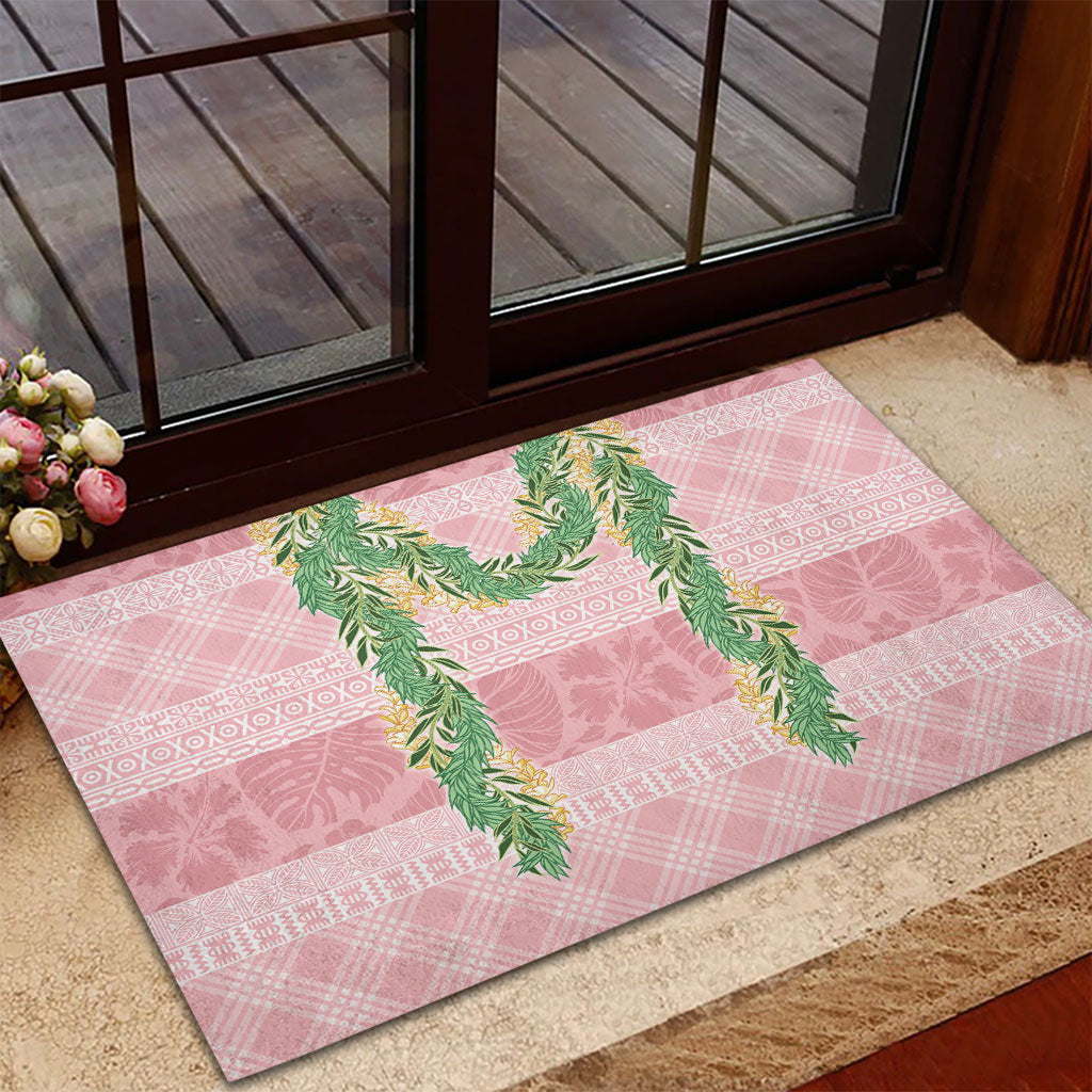 Hawai'i Paniolo Maile Twisted Lei Rubber Doormat Dusty Rose LT7 - Polynesian Pride