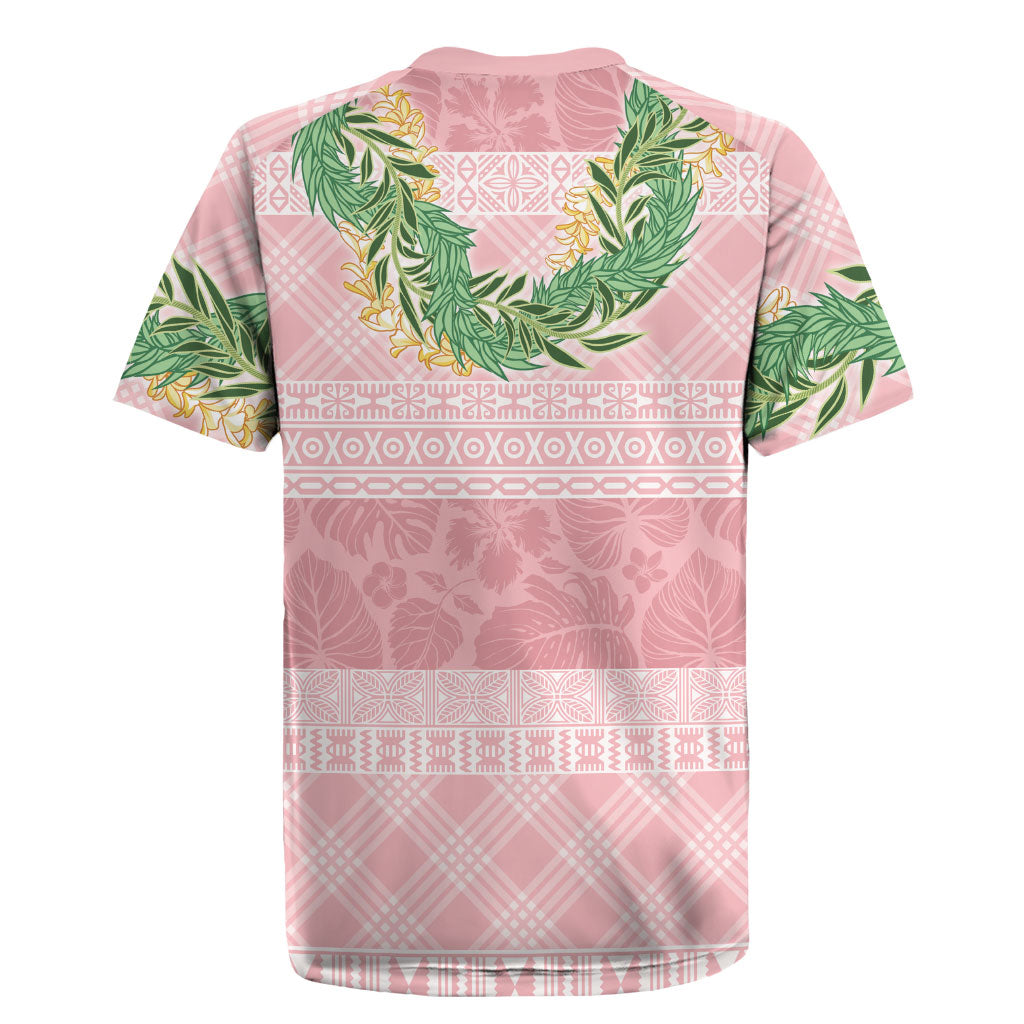 Hawai'i Paniolo Maile Twisted Lei Rugby Jersey Dusty Rose LT7 - Polynesian Pride
