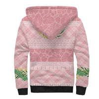 Hawai'i Paniolo Maile Twisted Lei Sherpa Hoodie Dusty Rose LT7 - Polynesian Pride
