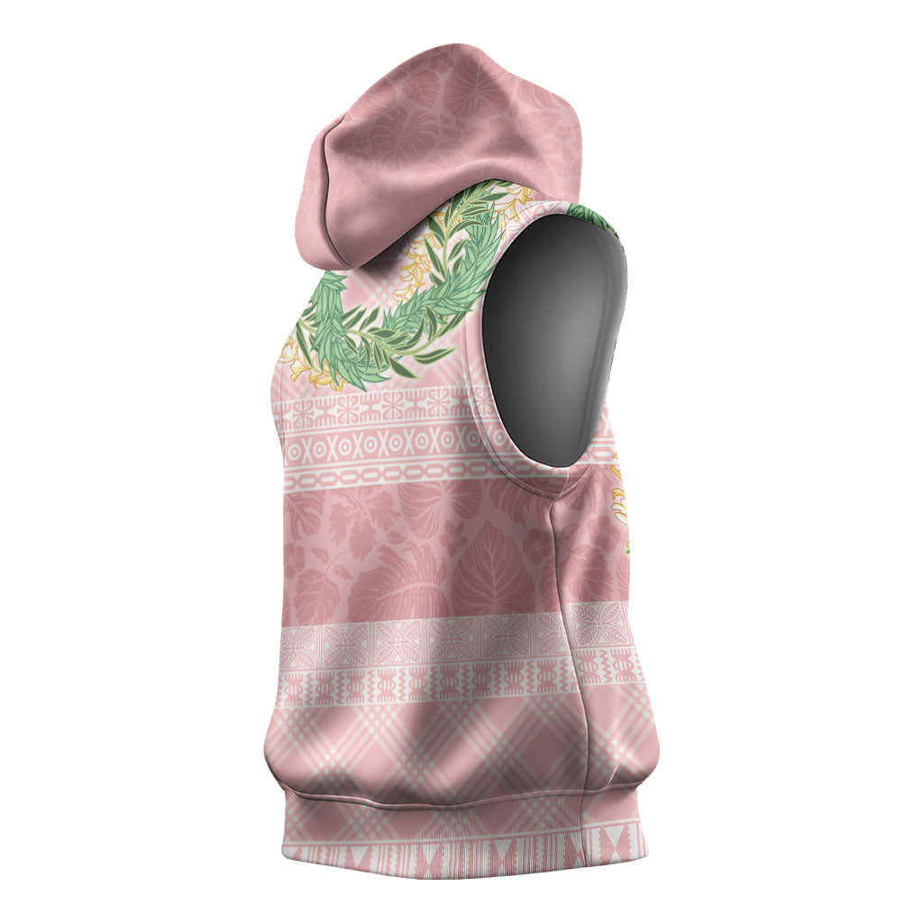 Hawai'i Paniolo Maile Twisted Lei Sleeveless Hoodie Dusty Rose LT7 - Polynesian Pride