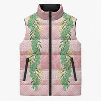 Hawai'i Paniolo Maile Twisted Lei Sleeveless Puffer Jacket Dusty Rose LT7 Unisex Dusty Rose - Polynesian Pride