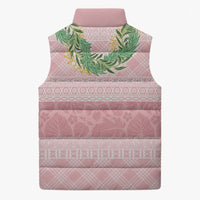 Hawai'i Paniolo Maile Twisted Lei Sleeveless Puffer Jacket Dusty Rose LT7 - Polynesian Pride