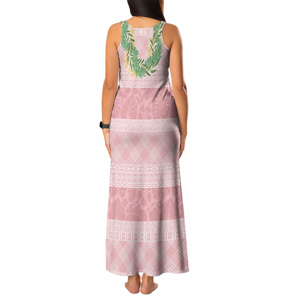 Hawai'i Paniolo Maile Twisted Lei Tank Maxi Dress Dusty Rose LT7 - Polynesian Pride