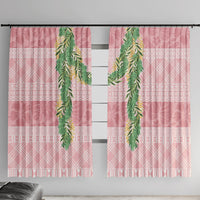 Hawai'i Paniolo Maile Twisted Lei Window Curtain Dusty Rose LT7 With Hooks Dusty Rose - Polynesian Pride