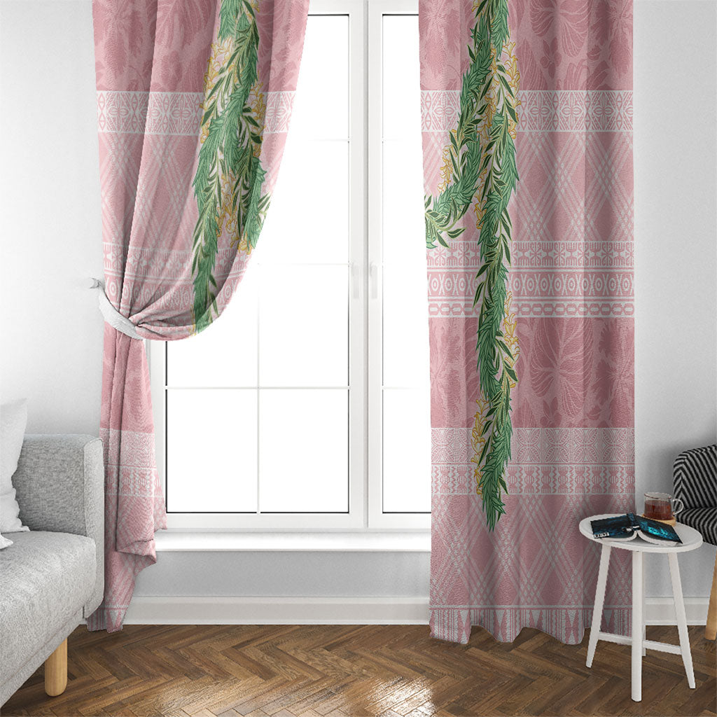Hawai'i Paniolo Maile Twisted Lei Window Curtain Dusty Rose LT7 - Polynesian Pride